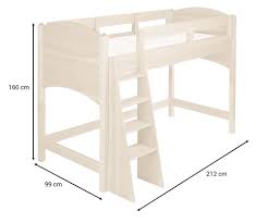 Ein hochbett ist geeignet für kleine kinderzimmer kinder mögen hochbetten sehr deshalb sind sie ein. Biokinder Set Noah Hochbett 120 Cm Kiefer Weiss Lasiert