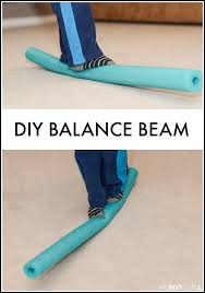 Diy Balance Beam For Kids Using A Pool Noodle From And Next Comes L Gross Motor Balance Beam Preschool Olympics