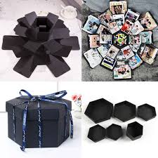 ¿a quién no le robas una sonrisa con un regalo? Caja De Regalo Hexagonal De 5 Capas Con 6 Caras Caja De Regalo Para Album De Fotos Diy Caja Sorpresa Explotando Regalo De Cumpleanos Para Novia Y Novio Obsequios Para Fiestas Aliexpress