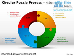 4 Pieces Pie Chart Circular Puzzle With Hole In Center