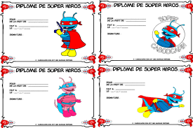Diplome A Imprimer Pour Les Enfants Les Super Heros Heros Theme Super Heros