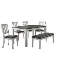 What we love about this collection: Steve Silver Robin 6 Pieces Distressed Two Tone Ivory And Mocha Farmhouse Dining Set Rb6000 The Home Depot Farmhouse Dining Set Oak Dining Sets Small Dining Sets