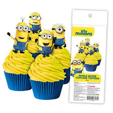 Minions cake design rectangle : Wafer Paper Cupcake Topper Minions Cake Decorating Solutions