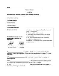 Forensics Unit 2 Test Crime Scene Basics By Mstrizzle Tpt