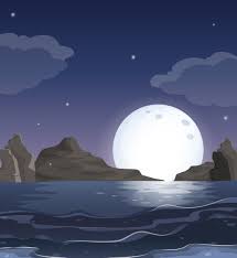 Day and night concepts to teach. A View Of The Ocean In The Middle Of The Night 520759 Vector Art At Vecteezy