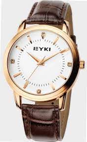 Mreurio men's watch luxury quartz watch creative marbling large dial high quality solid leather bracelets for men simple watch. Eyki 8599 Quartz Waterproof Wristes Golden Dial And Leather Band Men All Watches