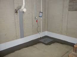 No Water Interior Subfloor Basement Waterproofing System With Dual Pump Pack Sump Sys Bathroom Interior Design Interior Lighting Scandinavian Interior Design