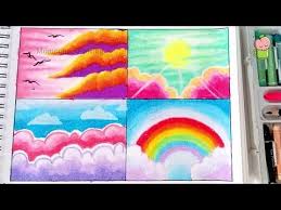 Gambar pemandangan langit gradasi : Cara Mewarnai Gradasi Langit Dan Awan Yang Cerah Ceria Dengan Crayon Resep Kuini
