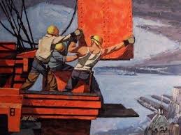 Paintings Of Steel Workers Google Search Industrial Paintings Painting Industrial Art