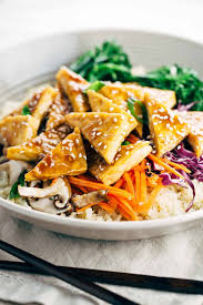 All of these recipes will help you stick to your healthy eating goals, combining delicious meals that aren't loaded with calories. Teriyaki Tofu Bowls With Cauliflower Rice Jessica Gavin