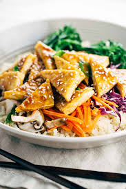 10 best low calorie tofu recipes yummly from lh3.googleusercontent.com make a healthy, delicious meal with these vegan dinner recipes. Teriyaki Tofu Bowls With Cauliflower Rice Jessica Gavin