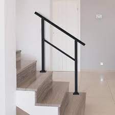 Freedom Heathrow 4 Ft X 1 5 In X 33 In Matte Black Aluminum Deck Handrail Kit Assembled Lowes Com Handrail Stair Railing Kits Aluminum Handrail
