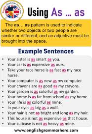As far as my feet will carry me: Using As As In English Example Sentences With As As English Grammar Here