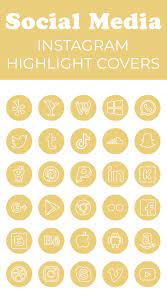 Social Media Instagram Highlight Covers Gold Yellow Social Etsy In 2021 Social Media Instagram Fitness Instagram Instagram