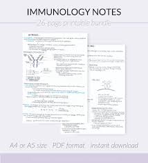 Immunology Medical School Study Guide Notes Etsy Medical School Studying Immunology Study Guide