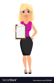 Business woman cartoon character cute blonde Vector Image