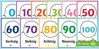 Lorsqu'ils expriment une année, les nombres de 1 100 à 1 999 se disent, comme parfois en français, en dizaines de centaines. Posters Nombres Par Dizaine Jusqu A 100 En Allemand