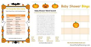 Candy bar baby shower game. Easy Fun Halloween Printable Baby Shower Games