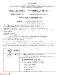 PHỤ LỤC SỐ V Công ty Cổ phần Xây lắp-Cơ khí và Lương thực ...