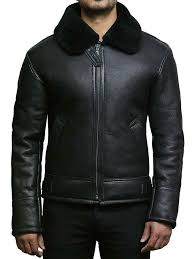 Men S B3 Aviator Bomber Shearling Sheepskin Black Leather Winter Jacket Unbranded Bomber Leather Jackets Online Sheepskin Jacket Leather Jacket Men