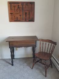 Item 14 Unique Antique Desk Moosehead Arm Chair Hand Designed Antique Tool Wall Art Desk 3 Wx26 D Open X 38 H 20 D Antique Desk Antique Iron Antiques