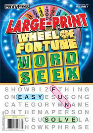 Large print word seek puzzles. Large Print Wheel Of Fortune Word Seek Penny Dell Puzzles