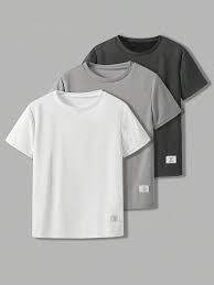 Shein Basics Cotton Crew Neck Short Sleeve T-Shirt 3-Pack