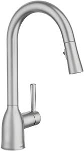 Brushed nickel moen bathroom faucets. Moen 87233srs Adler One Handle High Arc Pulldown Kitchen Faucet With Power Clean Spot Resist Stainless Amazon Com