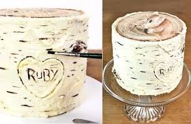 Buttercream Birch Tree Cake Tutorial By Sarah Hardy Makes Cakes Cakedecoratingdesigns Birch Tree Cakes Creative Cake Decorating Cake