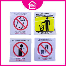 Kempen tanpa beg plastik sudah lama dijalankan namun tidak dikormersialkan secara menyeluruh. Gmrack Sticker Sign No Plastic No Litter No Buang Sampah No Spit No Meludah No Food Drink Shopee Malaysia
