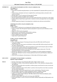 Logistics coordinator resume example for professional that managed a large supply chain and plant operation for an auto manufacturer. Supply Chain Coordinator Resume Samples Velvet Jobs