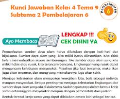 Lengkap Kunci Jawaban Kelas 4 Tema 9 Subtema 2 Pembelajaran 6 Kunci Jawaban Tematik Lengkap Terbaru Simplenews