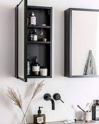 vtwonen baden stock spiegelkast rechts 30 x 60 cm black badkamer badkamer spiegelkast spiegel badkamer