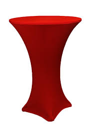 These stretch cocktail table covers are great for bars. Let S Party Rental Center