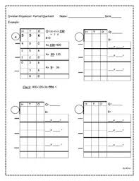 Partial Quotient Partial Quotients Partial Quotient Division Graphic Organizers