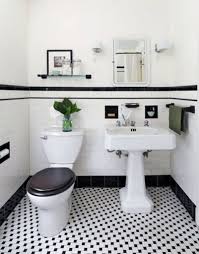 Schwarz Und Weiss Geflieste Badezimmer Deko Ideen Badezimmer Black And White Bathroom Floor Black And White Tiles Bathroom Vintage Bathroom Tile