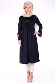 kolu nakisli tunik 4086 lacivert tunik modelleri kirazgiyim tuni k giyim trendler