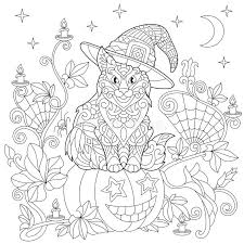 See more ideas about halloween coloring, halloween coloring pages, halloween printables. Zentangle Stylized Halloween Coloring Page Stock Vector Illustration Of Contour Background 101123003