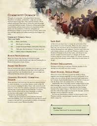 Divine Domain Community Together We Are Strong Unearthedarcana Dnd Classes Dungeons And Dragons Homebrew Cleric Domains
