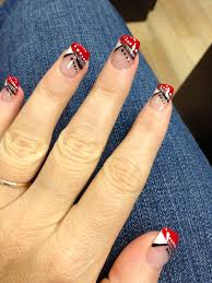 Pin By Brookie On Funky And Fun Nail Art To Try Red And White Nails Black Nail Designs White Nails