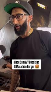 Cooking Smash Burgers at Marathon Burger with Blacc Sam and YG