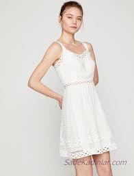 Koton Beyaz Elbise Modelleri Kisa Askili Kafes Islemeli Elbise Modelleri The Dress Elbise