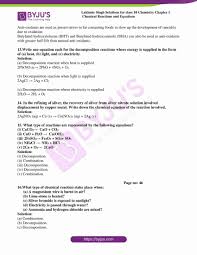 {eq}8fe + s_8 \to 8fes {/eq} a. Lakhmir Singh Chemistry Class 10 Solutions For Chapter 1 Chemical Reactions And Equations Free Pdf