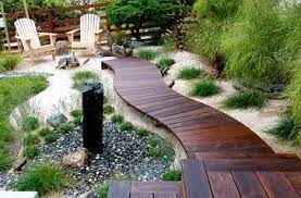 Maybe you would like to learn more about one of these? Curved Walkway Backyard Landscaping Grassless Backyard Wooden Pathway