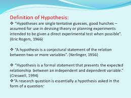 Developing Hypothesis And Research Questions