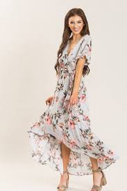 Melody Grey Floral Wrap Maxi Dress Floral Wrap Maxi Dress Cute Dresses Maxi Dress With Sleeves