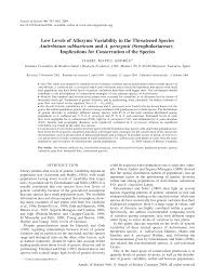 Low Levels of Allozyme Variability in the Threatened Species Antirrhinum  subbaeticum and A. pertegasii (Scrophulariaceae): Impli