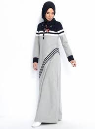 Stone Decked Sports Apparel Gray Sementa Hijab Fashion Muslimah Dress Moslem Fashion