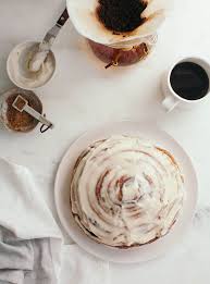 giant cinnamon bun a cozy kitchen
