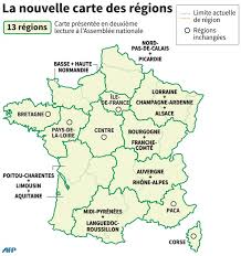 Le nom et le numéro de chaque département a été précisé en noir. Reforme Territoriale Vers Une France A 13 Regions L Humanite